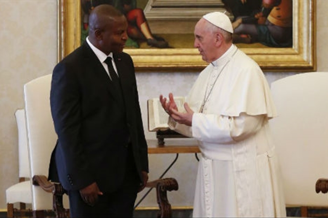 Le Pape François a reçu au Vatican le président centrafricain Faustin Touadera 